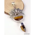 Pendentif fleur en Oeil de tigre - Pendentifs pierres naturelles