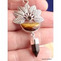 Pendentif fleur en Oeil de tigre Pendentifs pierres naturelles TUV74.5