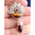 Pendentif fleur en Oeil de tigre - Pendentifs pierres naturelles