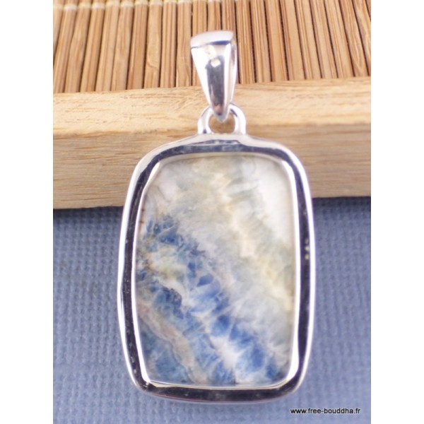 Pendentif Scheelite bleue rectangulaire Pendentifs pierres naturelles PAC5