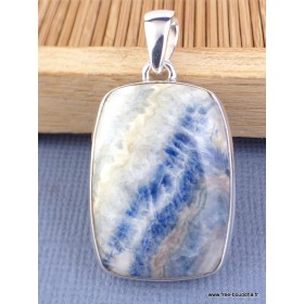 Pendentif Scheelite bleue rectangulaire Pendentifs pierres naturelles PAC5