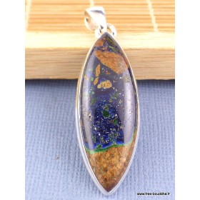 Pendentif Azurite Boulder forme marquise Pendentifs pierres naturelles PAC10