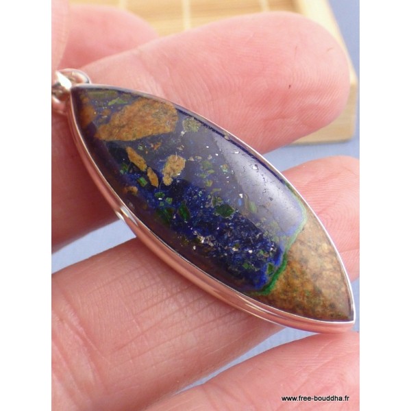 Pendentif Azurite Boulder forme marquise Pendentifs pierres naturelles PAC10