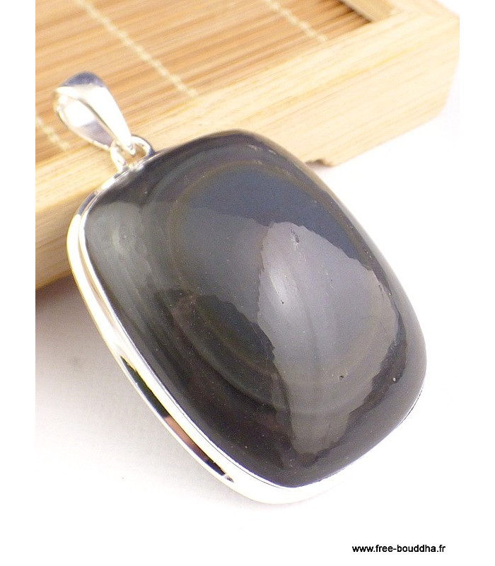 Gros pendentif Obsidienne Oeil Céleste bleu Pendentifs pierres naturelles PAC11.1