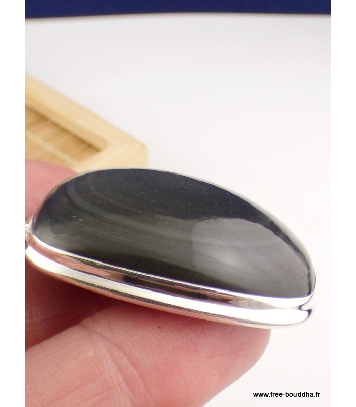 Gros pendentif Obsidienne Oeil Céleste bleu Pendentifs pierres naturelles PAC11.1