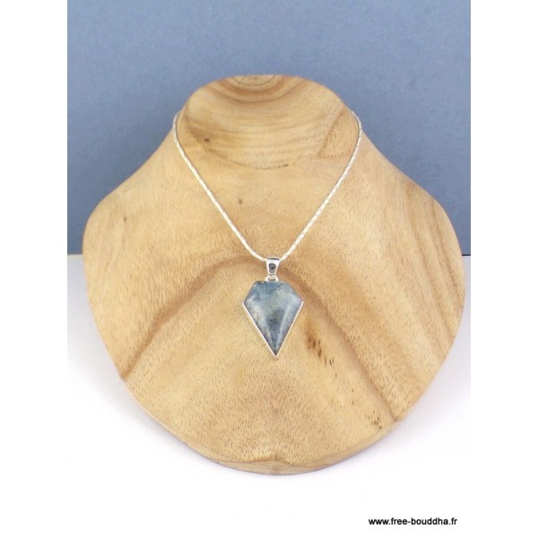 Pendentif Cyanite bleu Paraiba cabochon forme losange Pendentifs pierres naturelles PAC17
