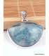 Pendentif Cyanite bleu Paraiba cabochon demi-lune Pendentifs pierres naturelles PAC17.1