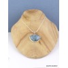 Pendentif Cyanite bleu Paraiba cabochon demi-lune Pendentifs pierres naturelles PAC17.1