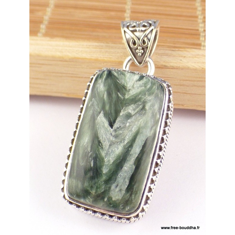 Pendentif vintage Seraphinite Pendentifs pierres naturelles PAC18