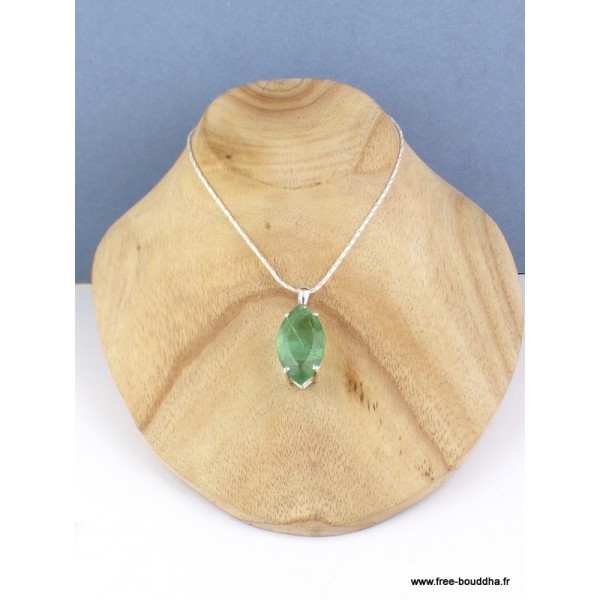 Pendentif Fluorite verte forme marquise Pendentifs pierres naturelles PAC20