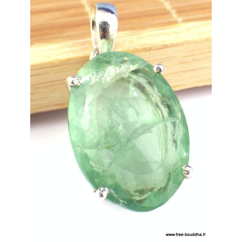 Pendentif Fluorite verte forme ovale Pendentifs pierres naturelles PAC20.1