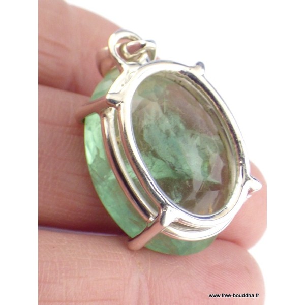 Pendentif Fluorite verte forme ovale Pendentifs pierres naturelles PAC20.1