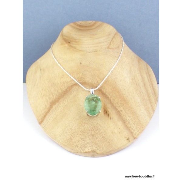Pendentif Fluorite verte forme ovale Pendentifs pierres naturelles PAC20.1