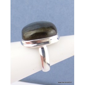 Bague Labradorite multi-feux carrée T 55 Bijoux en Labradorite PAC22.2