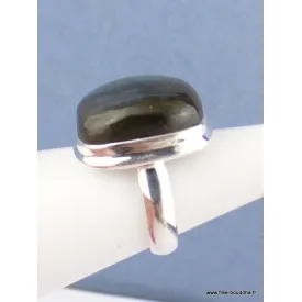 Bague Labradorite multi-feux carrée T 55 - Bijoux en Labradorite