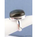 Bague Labradorite multi-feux carrée T 55 - Bijoux en Labradorite