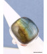 Bague Labradorite multi-feux carrée T 55 Bijoux en Labradorite PAC22.2
