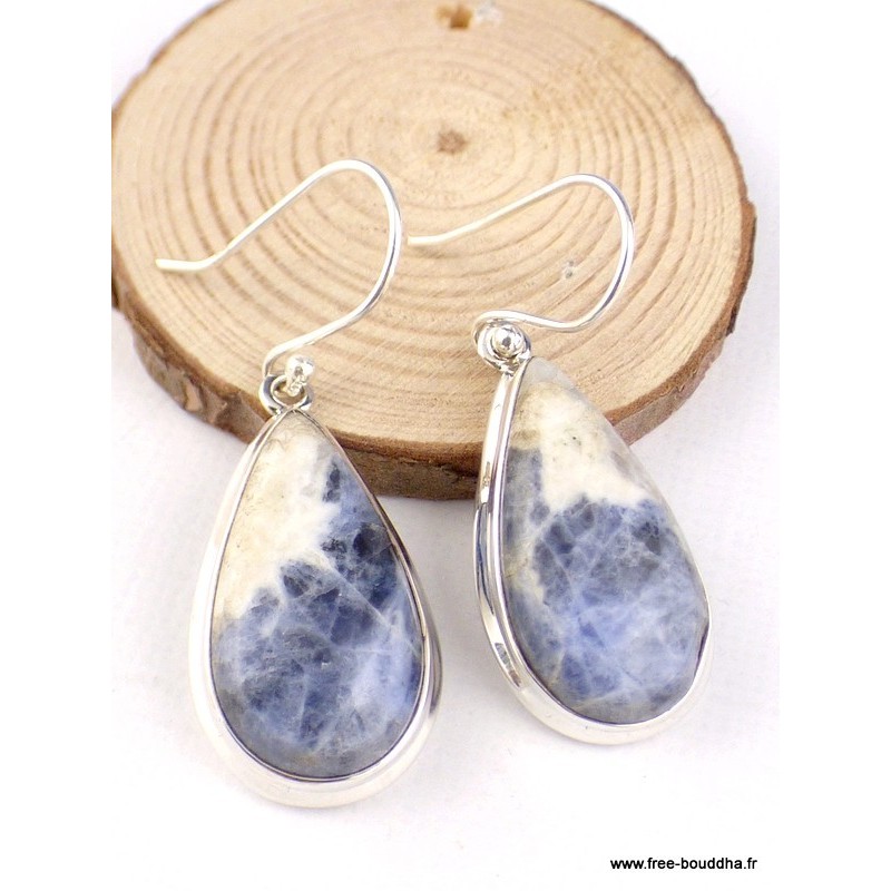 Boucles d'oreilles en Sodalite forme goutte Boucles d'oreilles en pierres PAC26.1