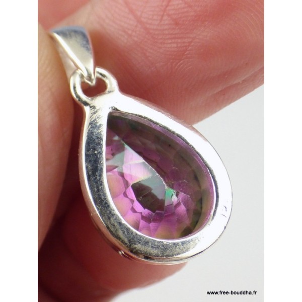 Pendentif goutte Quartz mystique Pendentifs pierres naturelles PAC30