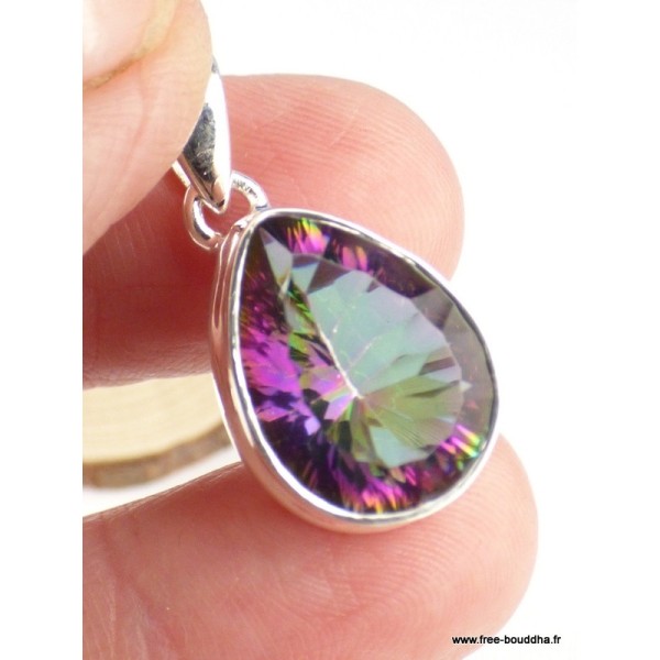 Pendentif goutte Quartz mystique Pendentifs pierres naturelles PAC30
