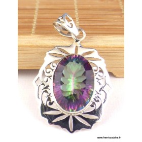 Pendentif Quartz Mystique motifs ajourés Pendentifs pierres naturelles PAC30.1
