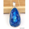 Pendentif druze d'Agate bleu foncé Pendentifs pierres naturelles PAC40.1