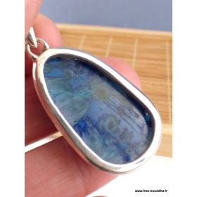 Pendentif druze d'Agate bleu foncé Pendentifs pierres naturelles PAC40.1