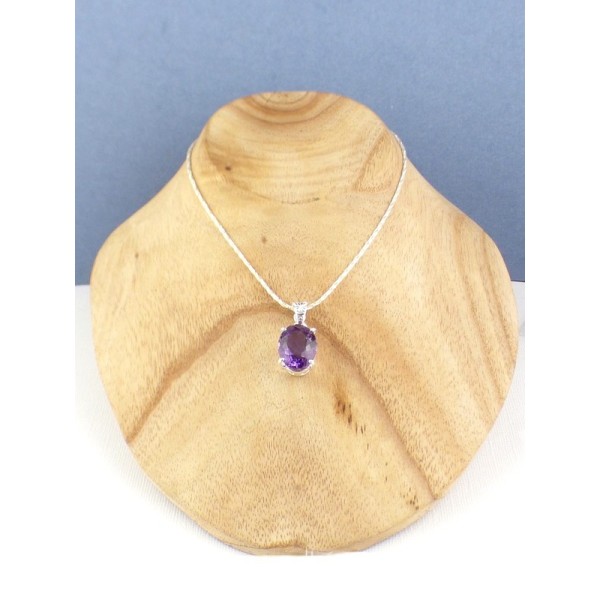 Pendentif Améthyste pourpre rose Pendentifs pierres naturelles PAC41.1