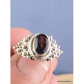Petite bague en Quartz fumé T 54 - Bijoux en Quartz Fumé