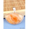 Pendentif Calcite Orange semi-ovale Pendentifs pierres naturelles PAC55