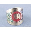 Bague tibétaine Om sur fond rouge Bagues tibétaines bouddhistes REF210.2