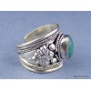 Bague tibétaine Dorjé métal blanc et Turquoise Bagues tibétaines bouddhistes 4666.15