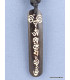 Collier tibétain Mantra vertical gravé sur os noir Bijoux tibetains bouddhistes WN3.1