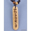 Collier tibétain Mantra en os de yak brun Bijoux tibetains bouddhistes WN3.2