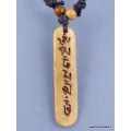 Collier tibétain Mantra en os de yak brun - Colliers tibétains et népalais