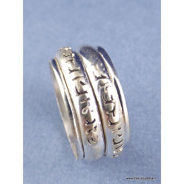 Bague tibétaine tournante 2 anneaux taille 53 Bagues tibétaines bouddhistes REF 4186