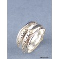 Bague tibétaine tournante 2 anneaux taille 53 Bagues tibétaines bouddhistes REF 4186