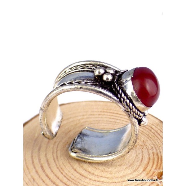 Bague tibétaine en Cornaline Bijoux en Cornaline ref 4700