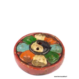 Porte encens tibétain Ying Yang en terre cuite - Porte-encens tibétains