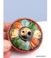 Porte encens tibétain Ying Yang en terre cuite - Porte-encens tibétains