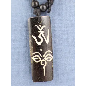 Collier tibétain Om et Yeux du Bouddha - Colliers tibétains et népalais