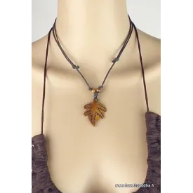 Collier tibétain feuille de Chanvre - Colliers tibétains et népalais
