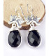 Boucles d'oreilles Colombes en onyx noir facetté Boucles d'oreilles en pierres PAC60.1