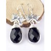 Boucles d'oreilles Colombes en onyx noir facetté Boucles d'oreilles en pierres PAC60.1