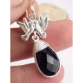 Boucles d'oreilles Colombes en onyx noir facetté - Boucles d'oreilles en pierres naturelles