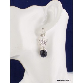 Boucles d'oreilles Colombes en onyx noir facetté Boucles d'oreilles en pierres PAC60.1