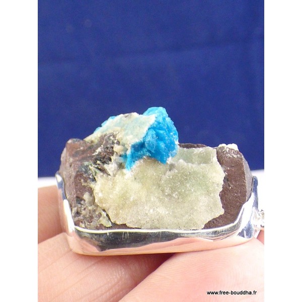 Pendentif argent Cristal de Cavansite Pendentifs pierres naturelles PAC68