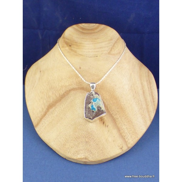 Pendentif argent Cristal de Cavansite Pendentifs pierres naturelles PAC68