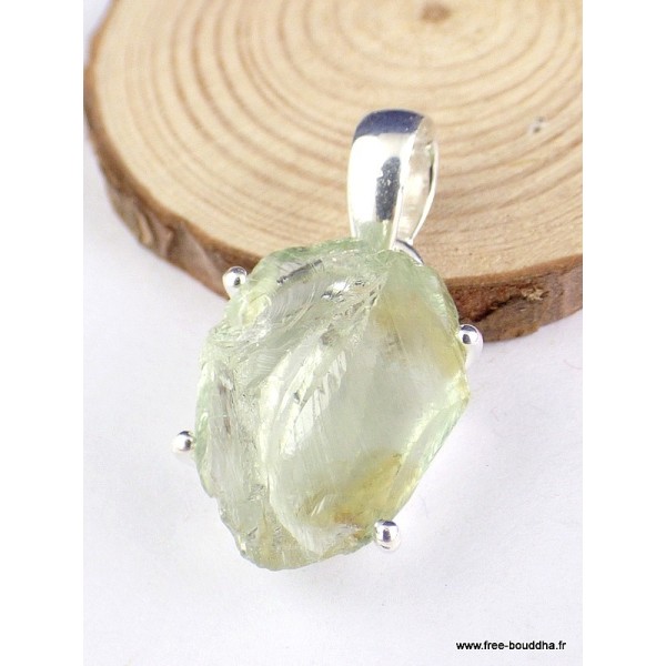 Pendentif Améthyste verte brute serti griffes Pendentifs pierres naturelles PAC69