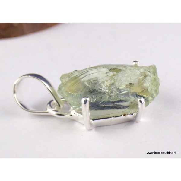 Pendentif Améthyste verte brute serti griffes Pendentifs pierres naturelles PAC69